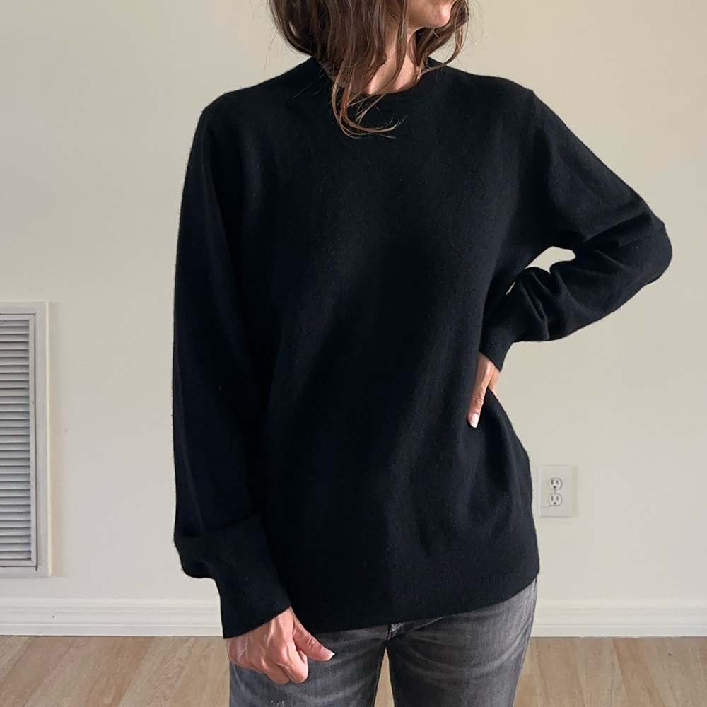 NAADAM Black Crew Neck Cashmere Sweater